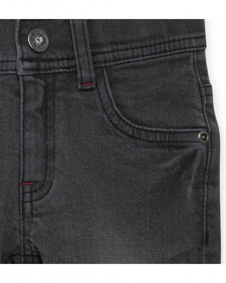 Pantalon en jeans à l'aspect usé fille gris basicos baby Pantalon en jeans à l'aspect usé fille gris basicos baby