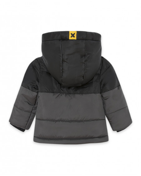 Parka matelassée avec capuche garçon gris bee happy Parka matelassée avec capuche garçon gris bee happy