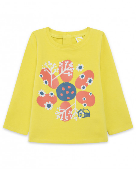 Tee-shirt en jersey fleur fille vert color hikers Tee-shirt en jersey fleur fille vert color hikers