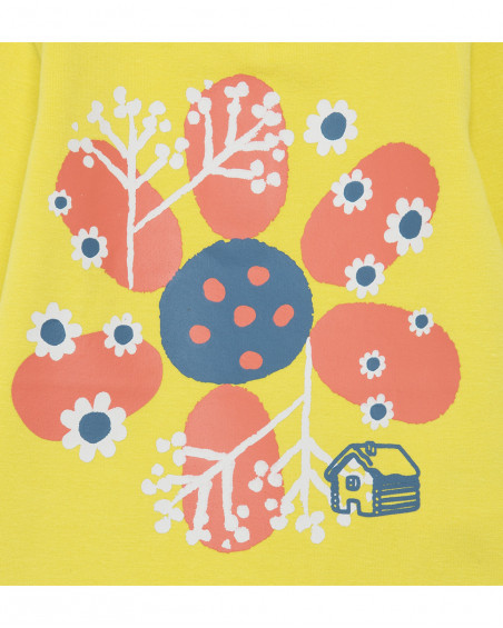 Tee-shirt en jersey fleur fille vert color hikers Tee-shirt en jersey fleur fille vert color hikers