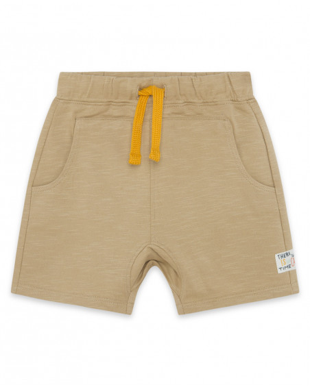 Bermuda en coton molletonné avec poches garçon beige basicos Bermuda en coton molletonné avec poches garçon beige basicos