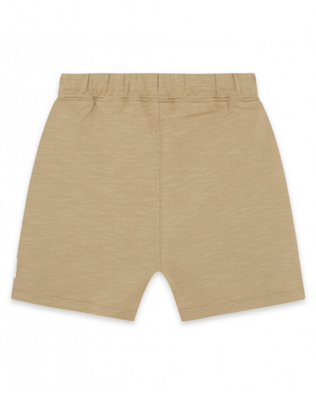 Bermuda en coton molletonné avec poches garçon beige basicos Bermuda en coton molletonné avec poches garçon beige basicos