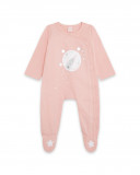 Grenouillère en jersey long avec pieds fille rose luna llena Grenouillère en jersey long avec pieds fille rose luna llena