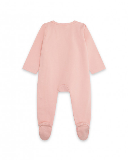 Grenouillère en jersey long avec pieds fille rose luna llena Grenouillère en jersey long avec pieds fille rose luna llena