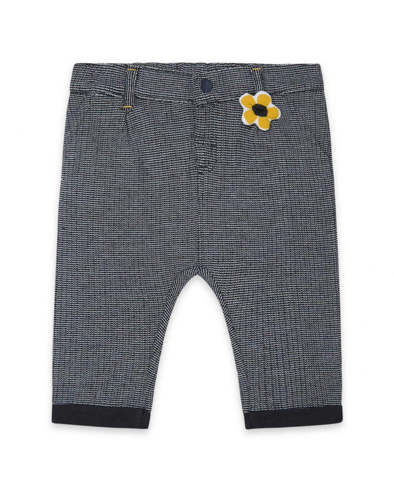 Pantalon en jersey fleur fille gris bee happy