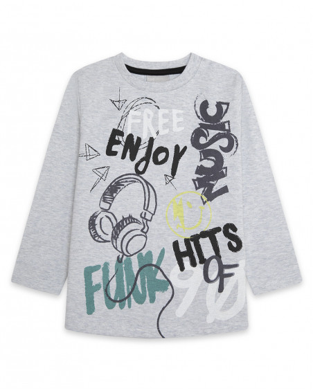 Tee-shirt en jersey message fille gris wild soul