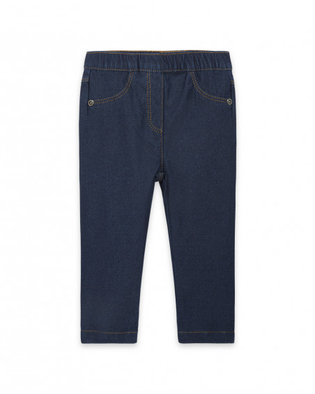 Jeggings en coton molletonné effet denim garçon marine basicos Jeggings en coton molletonné effet denim garçon marine basicos