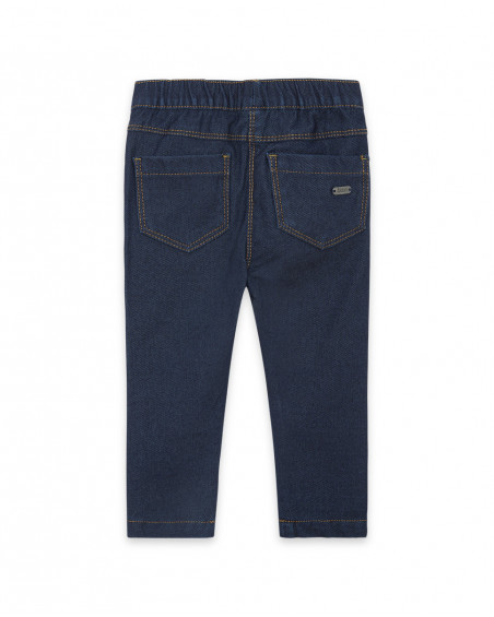Jeggings en coton molletonné effet denim garçon marine basicos Jeggings en coton molletonné effet denim garçon marine basicos