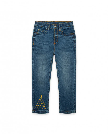 Pantalon en jeans à l'aspect usé garçon bleu northern whales