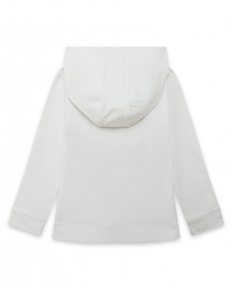 Tee-shirt en jersey à capuche message garçon blanc hits of 90 Tee-shirt en jersey à capuche message garçon blanc hits of 90