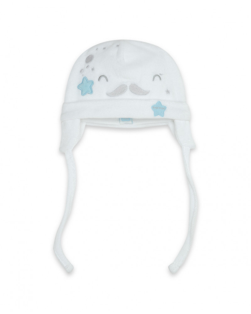 Bonnet en velours visage garçon blanc luna llena
