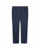 Jeggings en coton molletonné effet denim fille marine basicos Jeggings en coton molletonné effet denim fille marine basicos
