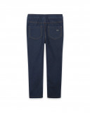 Jeggings en coton molletonné effet denim fille marine basicos Jeggings en coton molletonné effet denim fille marine basicos