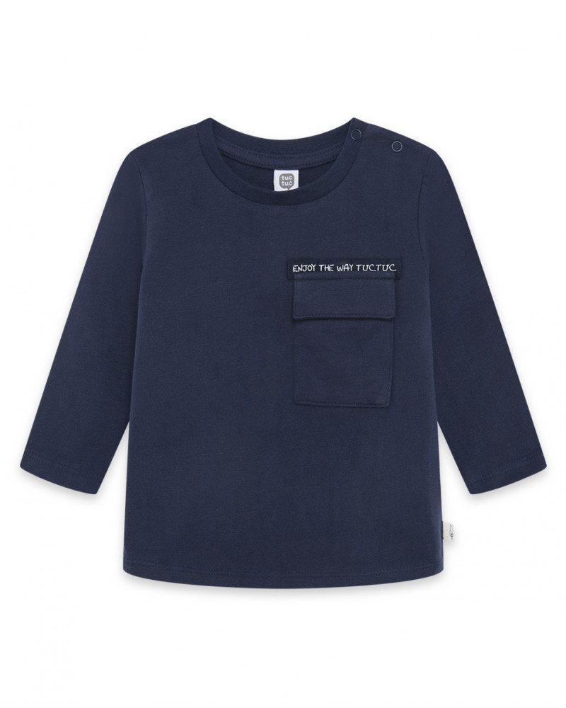 Tee-shirt en jersey poche garçon marine mountain