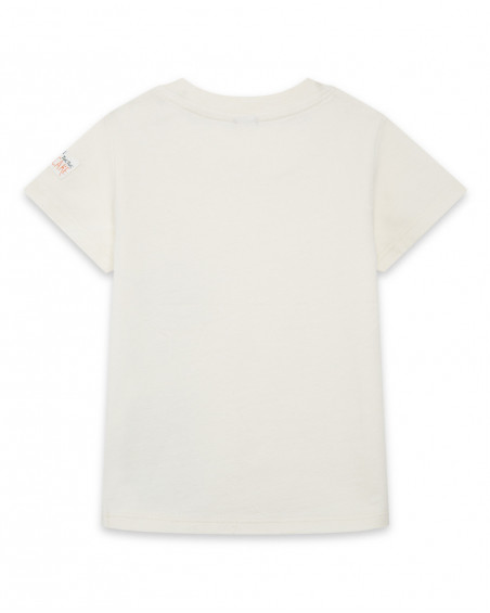 Tee-shirt en jersey manche courte garçon beige basicos kids