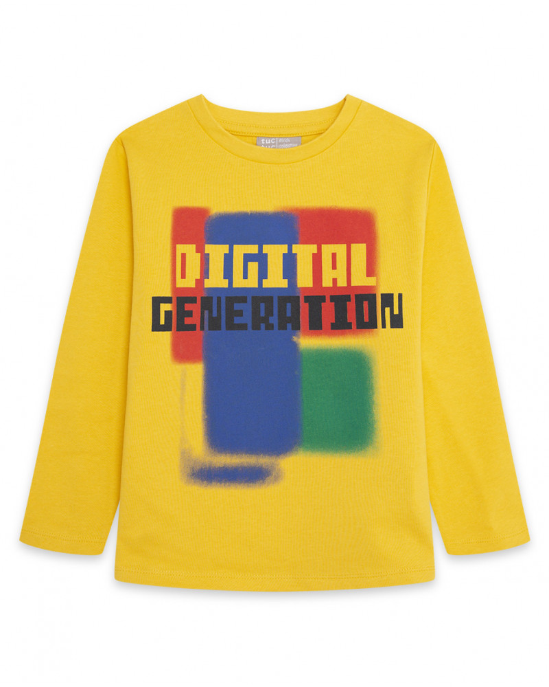 Tee-shirt en jersey message fille jaune dance muse