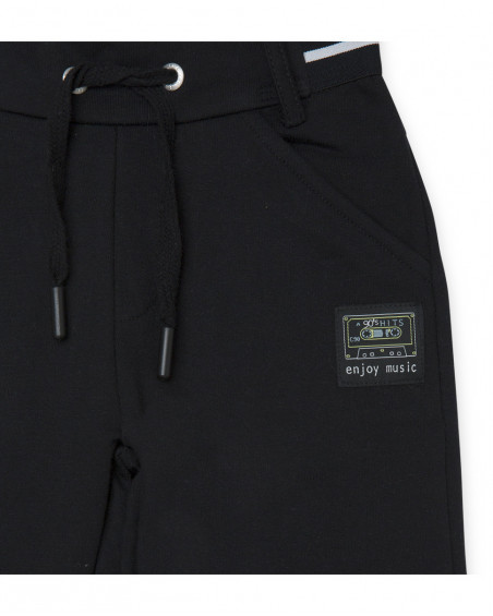 Pantalon en peluche lacets fille noir wild soul Pantalon en peluche lacets fille noir wild soul