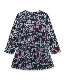 Robe en jersey imprimé fille bleue hello london Robe en jersey imprimé fille bleue hello london