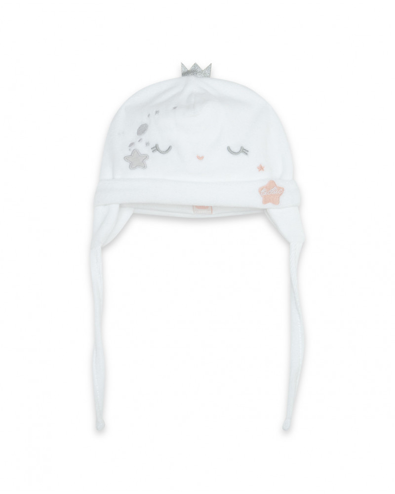 Bonnet en velours visage fille blanc luna llena