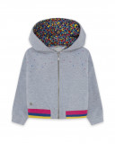 Sweat-shirt capuche en peluche avec fermeture éclair fille gris Sweat-shirt capuche en peluche avec fermeture éclair fille gris