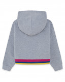 Sweat-shirt capuche en peluche avec fermeture éclair fille gris Sweat-shirt capuche en peluche avec fermeture éclair fille gris