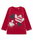 Tee-shirt en jersey imprimée fille rouge hello london Tee-shirt en jersey imprimée fille rouge hello london