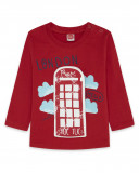 Tee-shirt en jersey imprimée garçon rouge hello london Tee-shirt en jersey imprimée garçon rouge hello london
