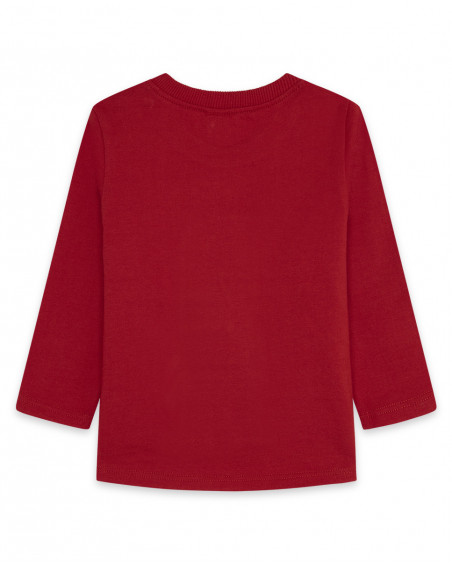 Tee-shirt en jersey imprimée garçon rouge hello london Tee-shirt en jersey imprimée garçon rouge hello london