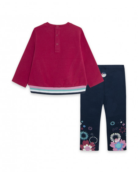 Sweat-shirt et leggings peluche imprimé fille rose kyoto girls Sweat-shirt et leggings peluche imprimé fille rose kyoto girls