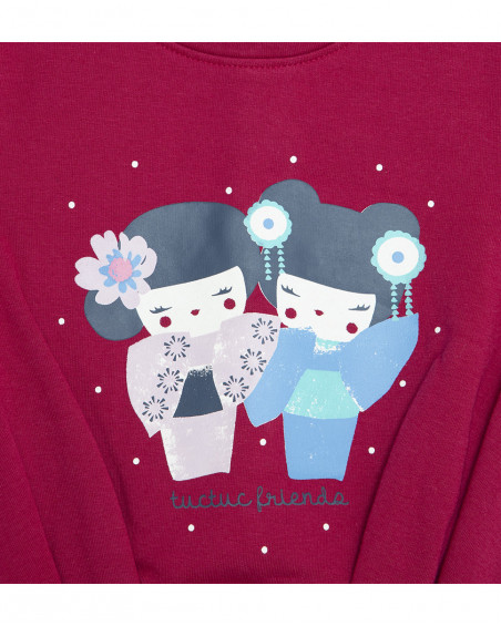 Sweat-shirt et leggings peluche imprimé fille rose kyoto girls Sweat-shirt et leggings peluche imprimé fille rose kyoto girls