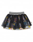Jupe en coton molletonné et tulle imprimée fille grise bee happy Jupe en coton molletonné et tulle imprimée fille grise bee happy