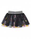 Jupe en coton molletonné et tulle imprimée fille grise bee happy Jupe en coton molletonné et tulle imprimée fille grise bee happy