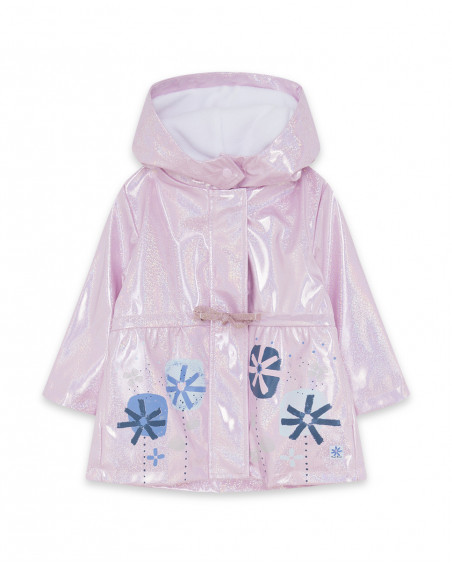 Gabardine avec capuche fille rose glaciar Gabardine avec capuche fille rose glaciar