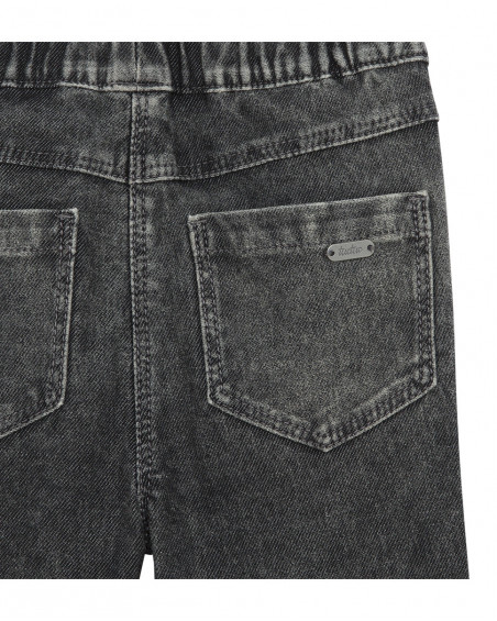 Jeggings en coton molletonné effet denim fille gris basicos baby Jeggings en coton molletonné effet denim fille gris basicos baby
