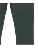 Leggings en coton molletonné coeurs fille verts highlands Leggings en coton molletonné coeurs fille verts highlands