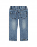 Pantalon en jeans fleurs fille bleu color hikers Pantalon en jeans fleurs fille bleu color hikers