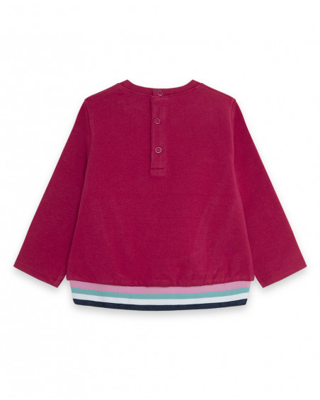 Sweat-shirt en peluche fermée sans capuche fille rose kyoto Sweat-shirt en peluche fermée sans capuche fille rose kyoto