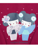 Sweat-shirt en peluche fermée sans capuche fille rose kyoto Sweat-shirt en peluche fermée sans capuche fille rose kyoto