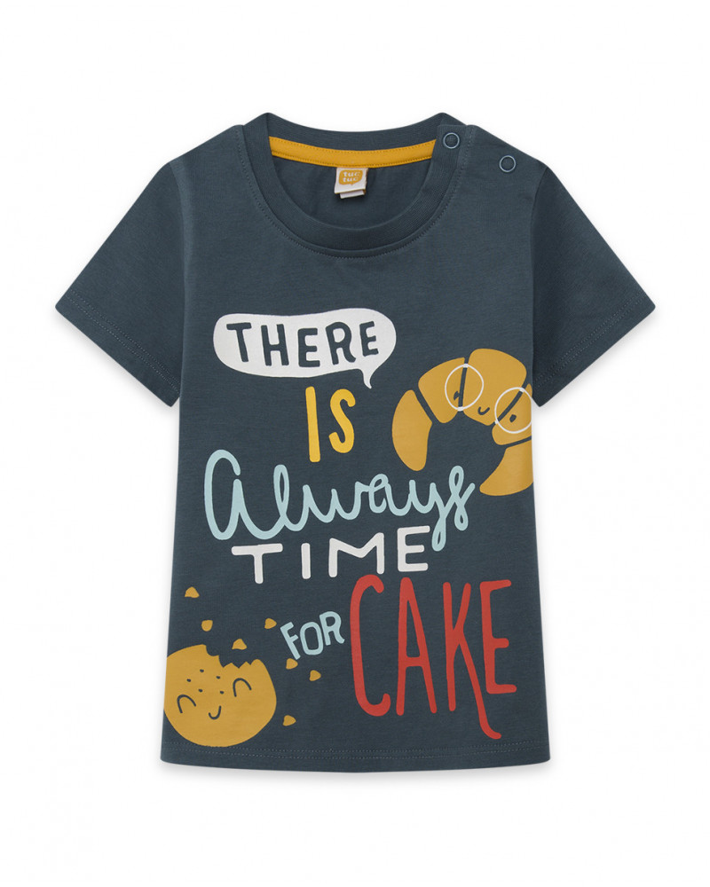 Tee-shirt en jersey garçon bleu basicos kids