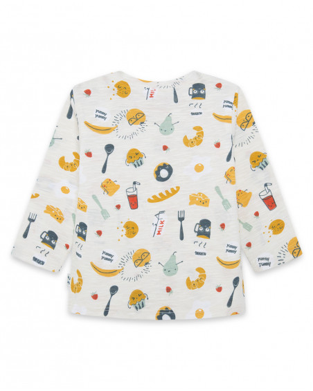 Tee-shirt en jersey imprimée fille beige basicos kids Tee-shirt en jersey imprimée fille beige basicos kids
