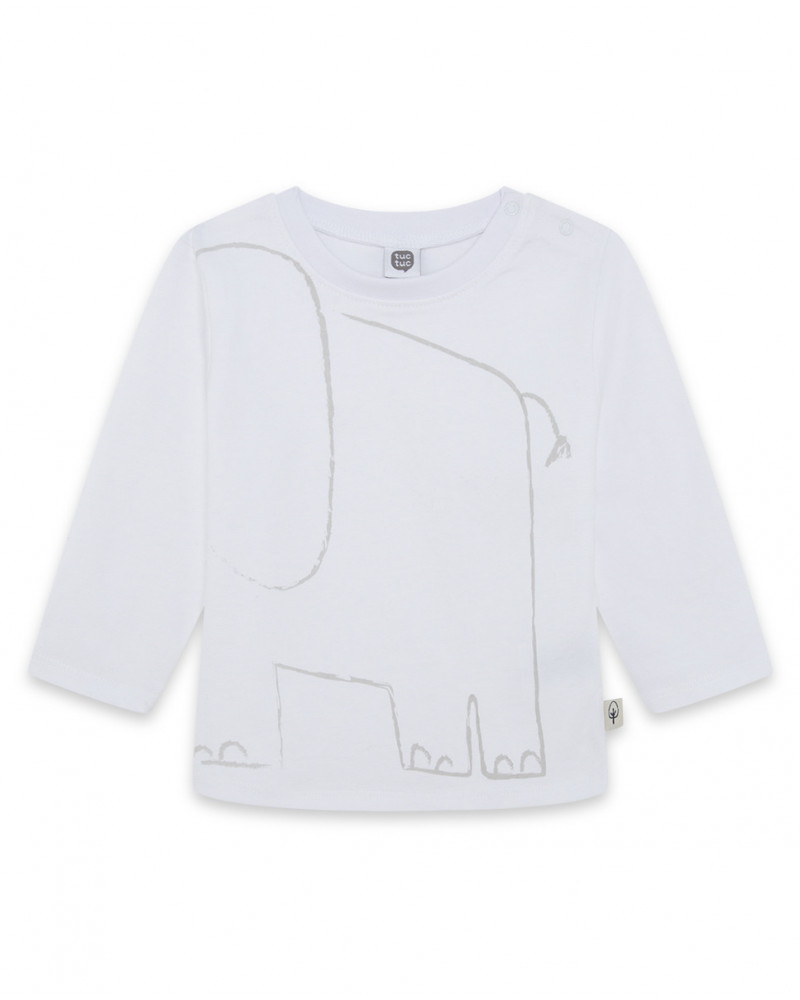 Tee-shirt en jersey éléphant garçon blanc city gamer