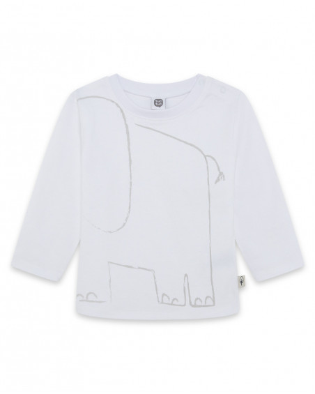 Tee-shirt en jersey éléphant garçon blanc city gamer Tee-shirt en jersey éléphant garçon blanc city gamer