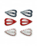 Set 6 barrettes cheveux coeurs fille rouge hello london Set 6 barrettes cheveux coeurs fille rouge hello london