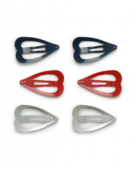 Set 6 barrettes cheveux coeurs fille rouge hello london Set 6 barrettes cheveux coeurs fille rouge hello london