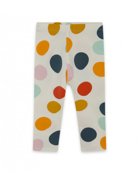 Leggings en jersey points fille beige basicos kids Leggings en jersey points fille beige basicos kids