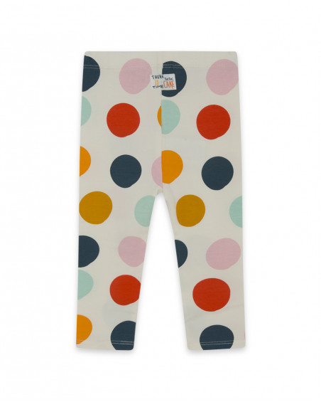 Leggings en jersey points fille beige basicos kids Leggings en jersey points fille beige basicos kids