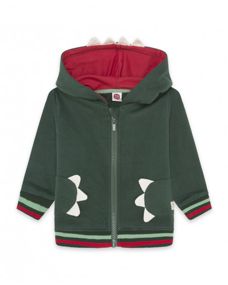 Sweat-shirt capuche en peluche avec fermeture éclair garçon Sweat-shirt capuche en peluche avec fermeture éclair garçon