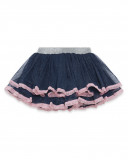 Jupe en tulle volants fille bleue glaciar Jupe en tulle volants fille bleue glaciar