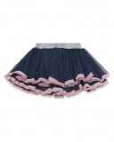 Jupe en tulle volants fille bleue glaciar Jupe en tulle volants fille bleue glaciar