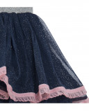 Jupe en tulle volants fille bleue glaciar Jupe en tulle volants fille bleue glaciar